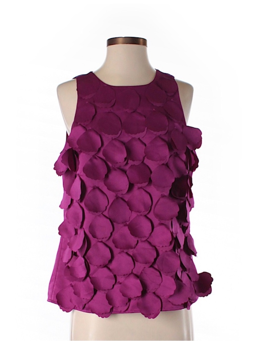 Ann Taylor Petal Appliqué Tank - Plum